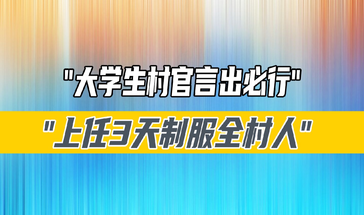 大学生村官执行力多强?上任三天整治全村,主打一个谁来都不管用哔哩哔哩bilibili