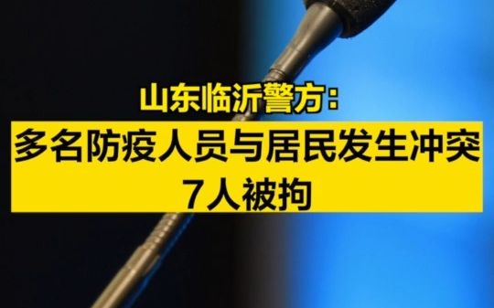 山东临沂警方:多名防疫人员与居民发生冲突,7人被拘哔哩哔哩bilibili