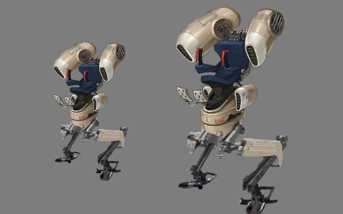 3dmax建模一个人就能驾驶的小机器人简单的次世代小机甲模型制作