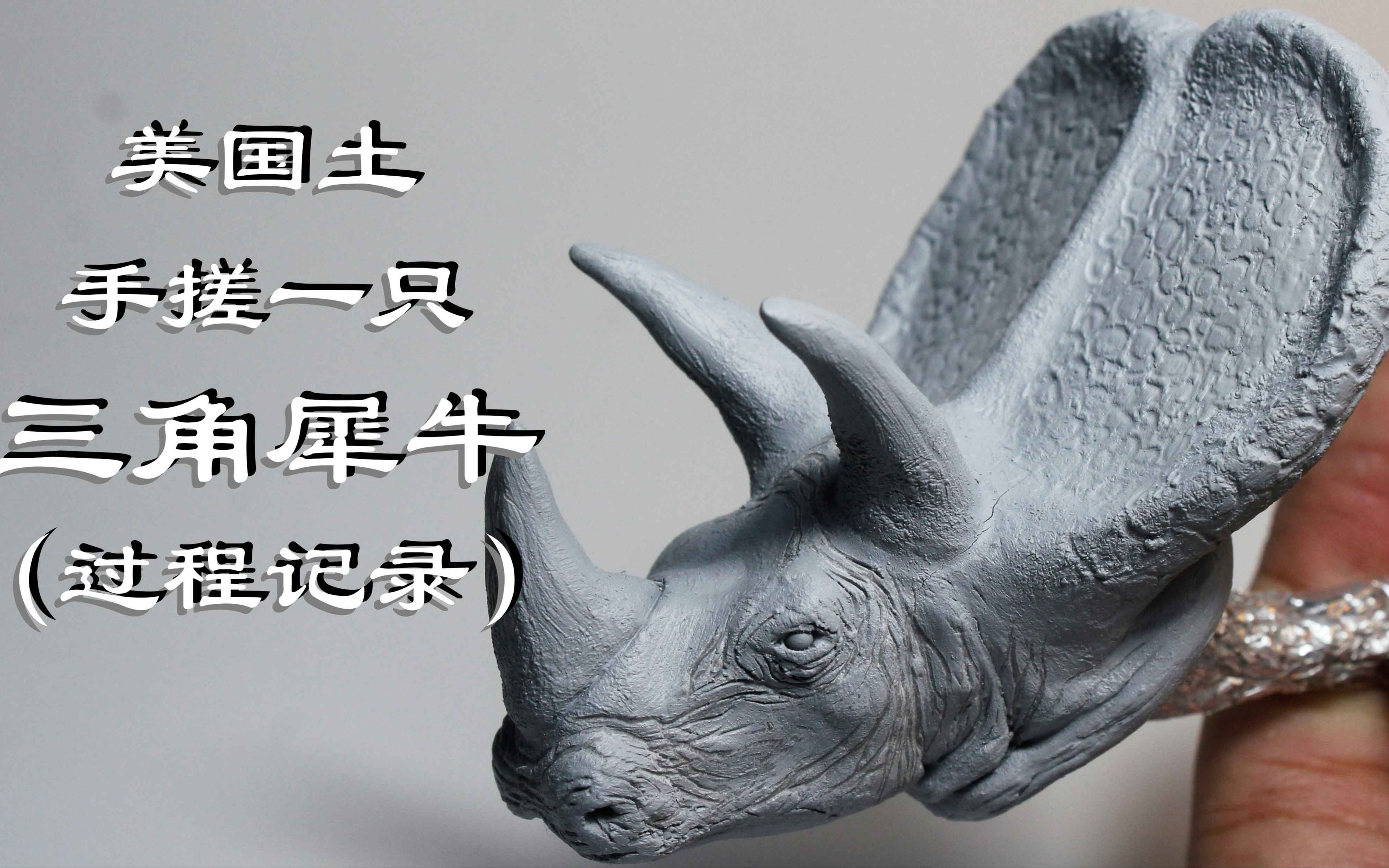 三角犀牛 用美国土手搓一只 三角犀牛 (过程记录)