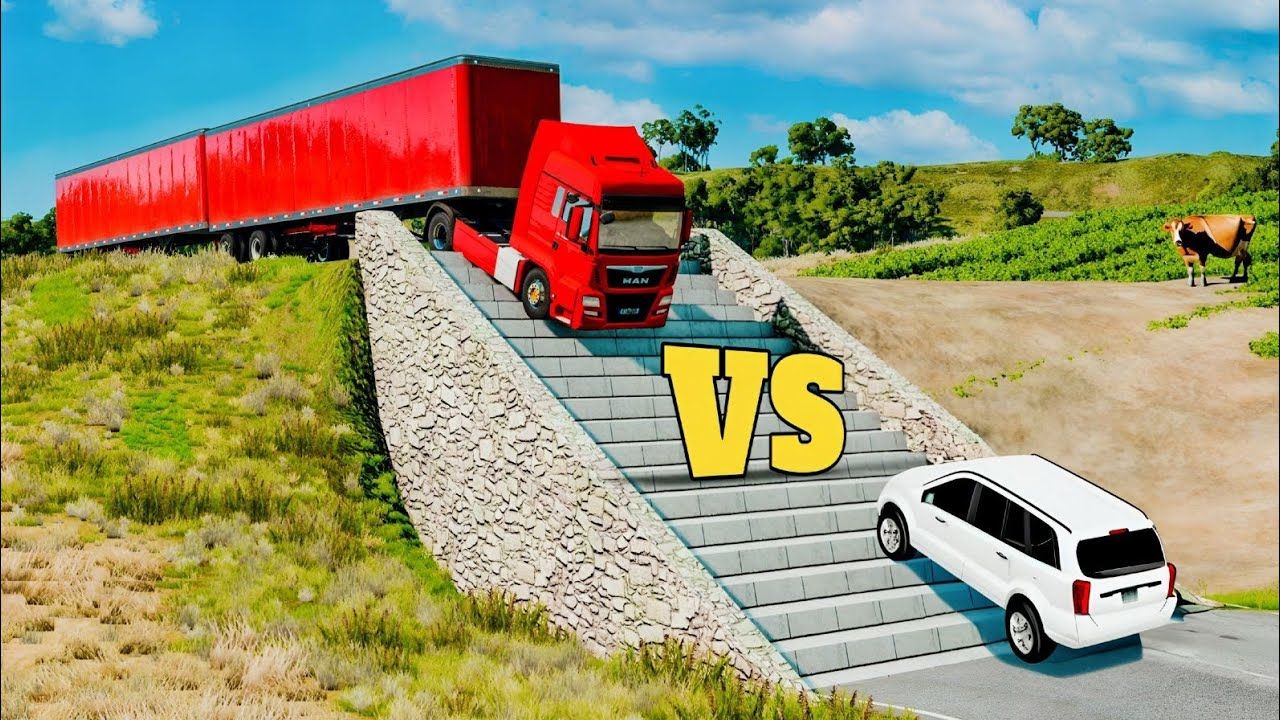 [图]《BeamNG.drive》游戏之汽车 vs 深水 x 铁轨 x 沟渠