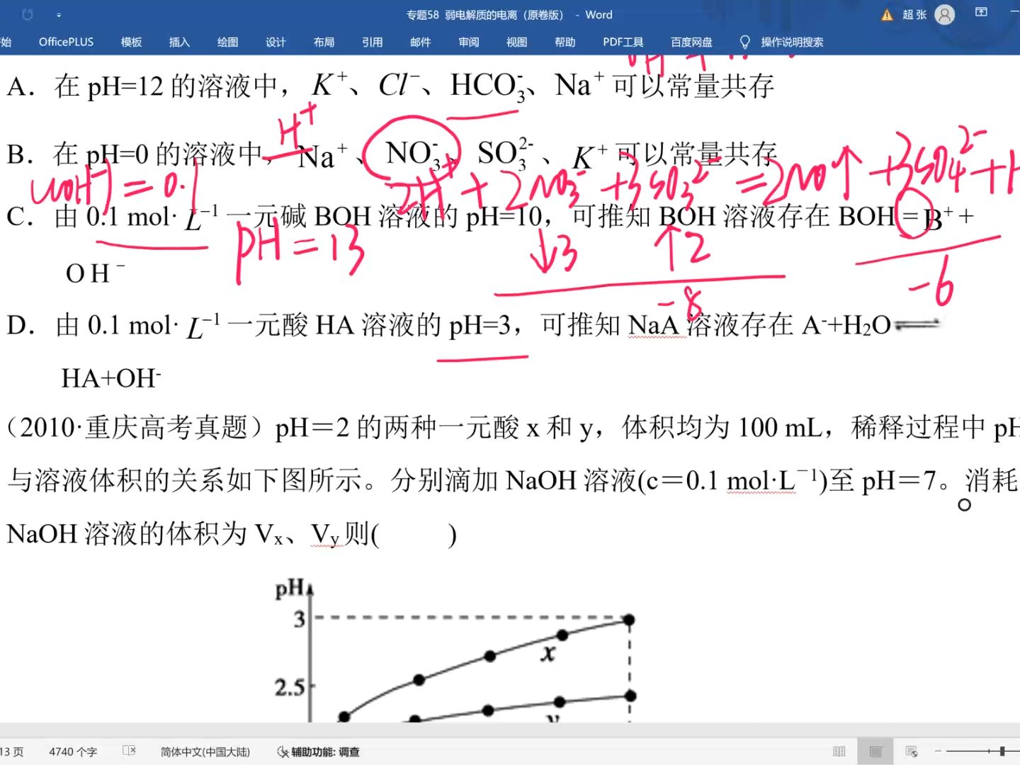 十年高考題——弱電解質電離平衡分析32