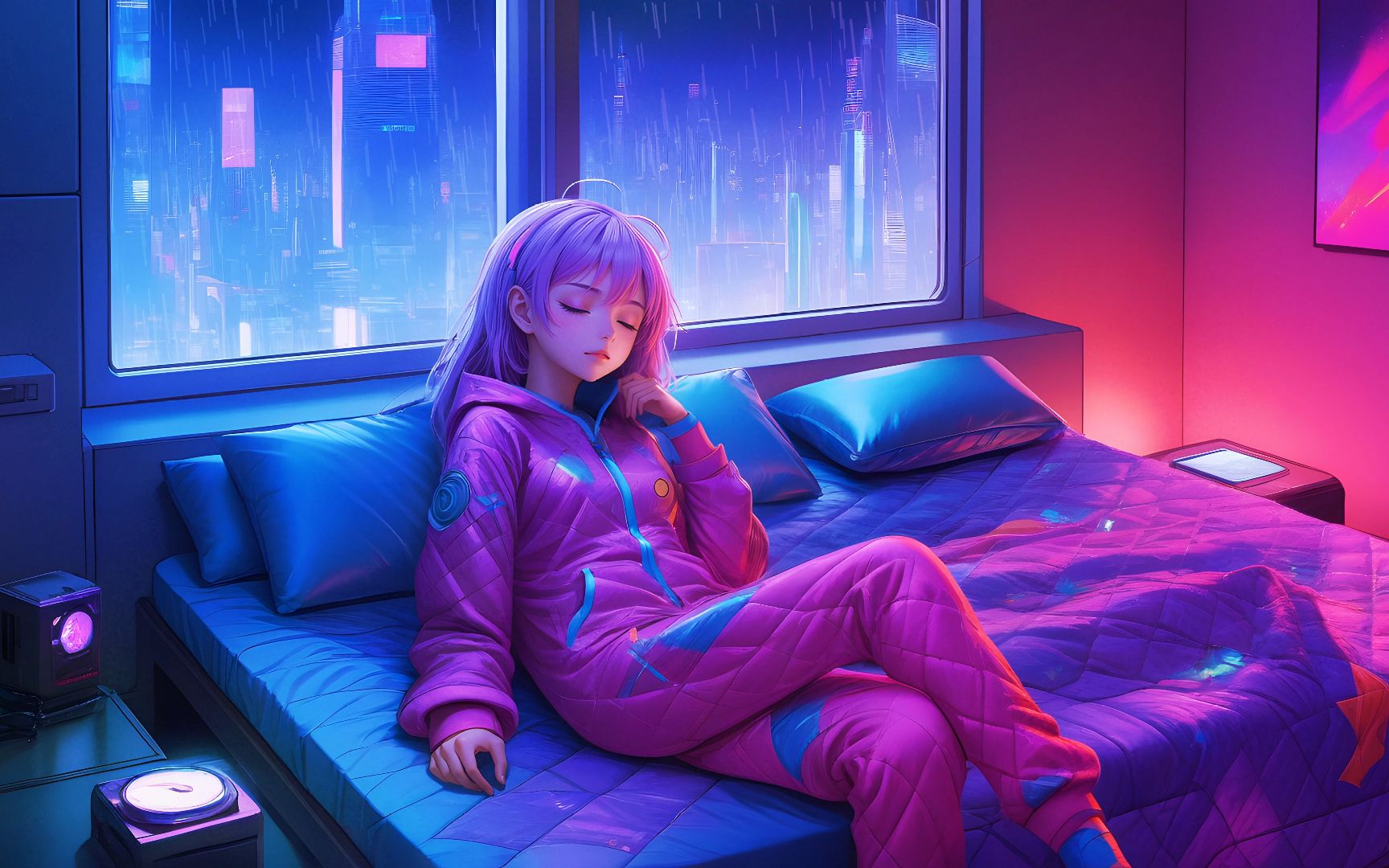 赛博朋克雨夜未来都市56