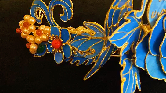 手工鹅毛仿点翠发冠 头冠