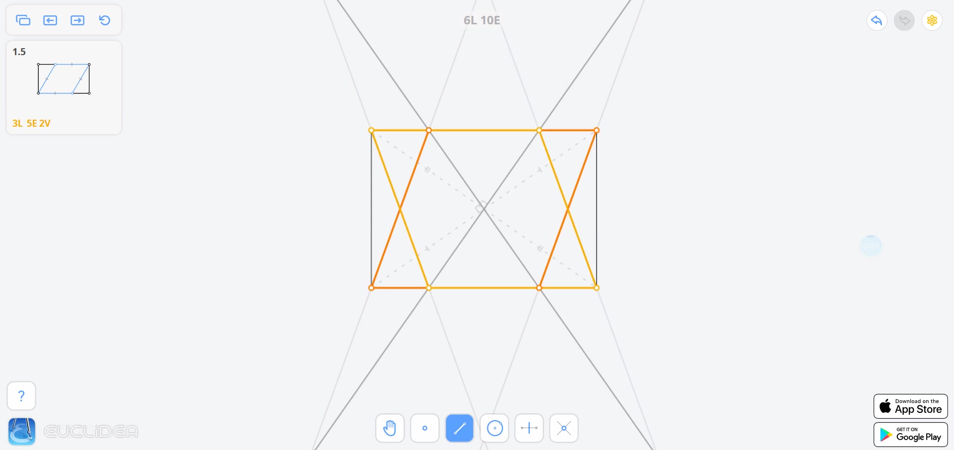 euclidea尺规作图α章第5题作矩形的内接菱形