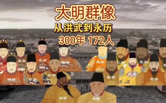 [图]【明朝历史群像】12分钟，从洪武到永历，三百年，172位主要历史人物