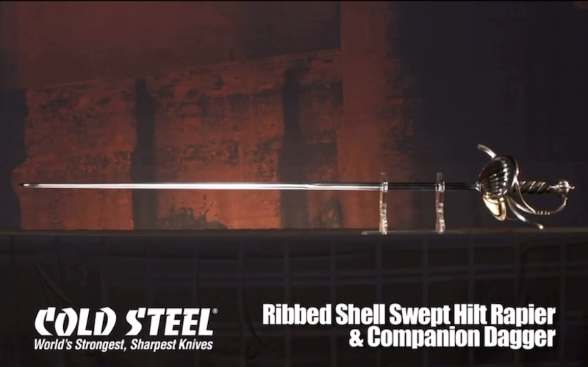 Cold Steel 冷钢 Ribbed Shell Swept Hilt Rapier & Companion Dagger哔哩哔哩bilibili