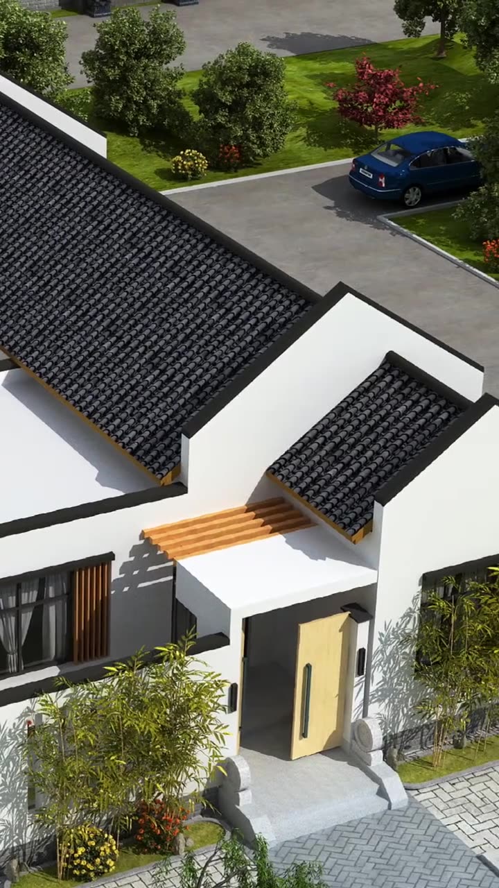 10米宽新中式农村平房前院内院后院全有这布局如何23392178936