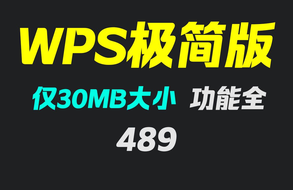 超小的WPS版本 仅30MB大小哔哩哔哩bilibili