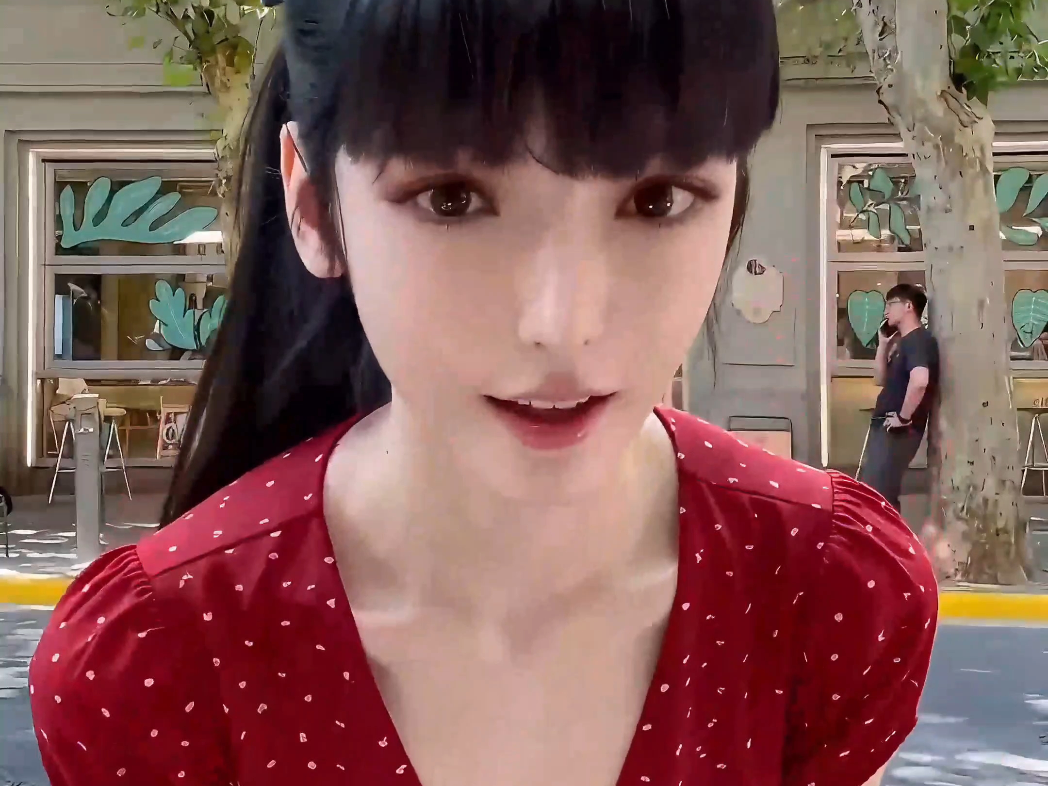 剑星#红裙伊芙的青春街拍