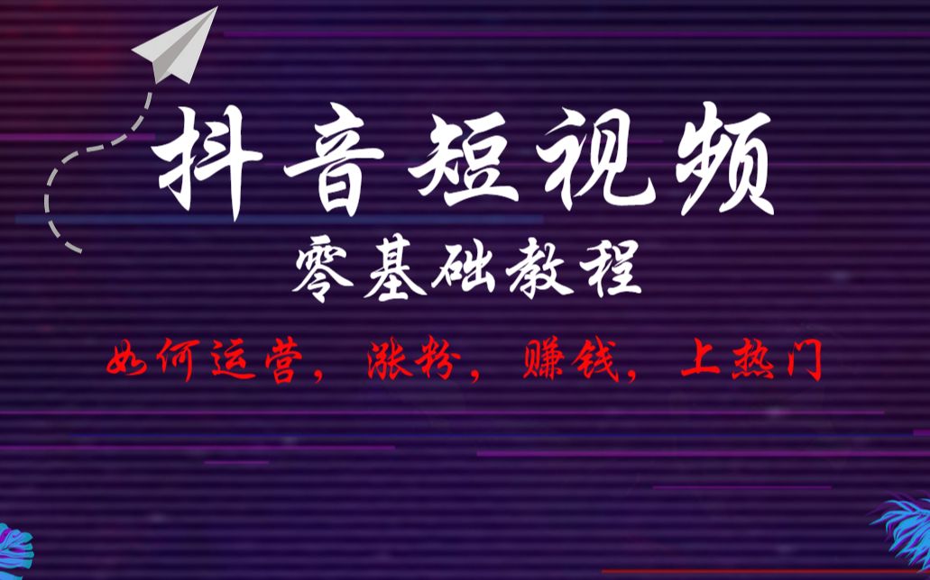 抖音快手短视频运营养号实战零基础小白教程、如何快速涨粉变现上热门 抖商微商电商赚钱攻略 淘宝客带货抖音橱窗哔哩哔哩bilibili
