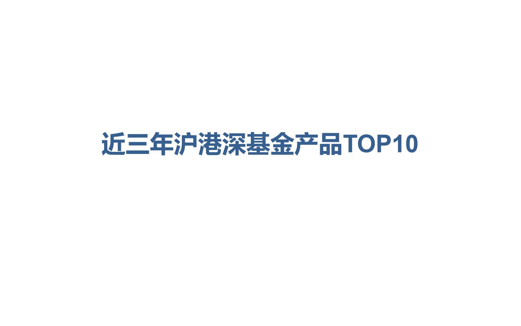 近三年沪港深基金产品TOP10哔哩哔哩bilibili