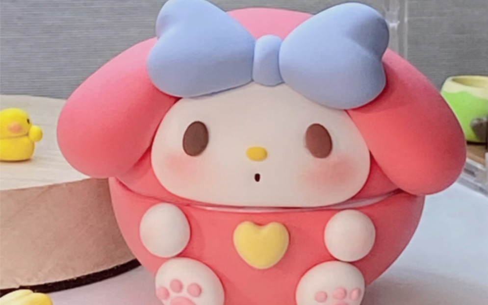 超轻粘土教程|空瓶改造圆滚滚美乐蒂