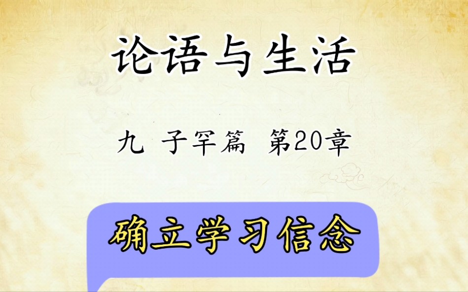 论语解读与生活运用九:子罕篇第20章原文精读确立学习信念国学经典传统文化哔哩哔哩bilibili