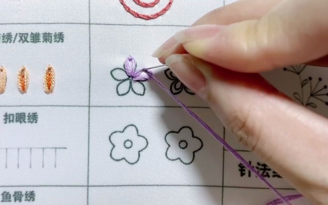 简单小雏菊刺绣教程图片