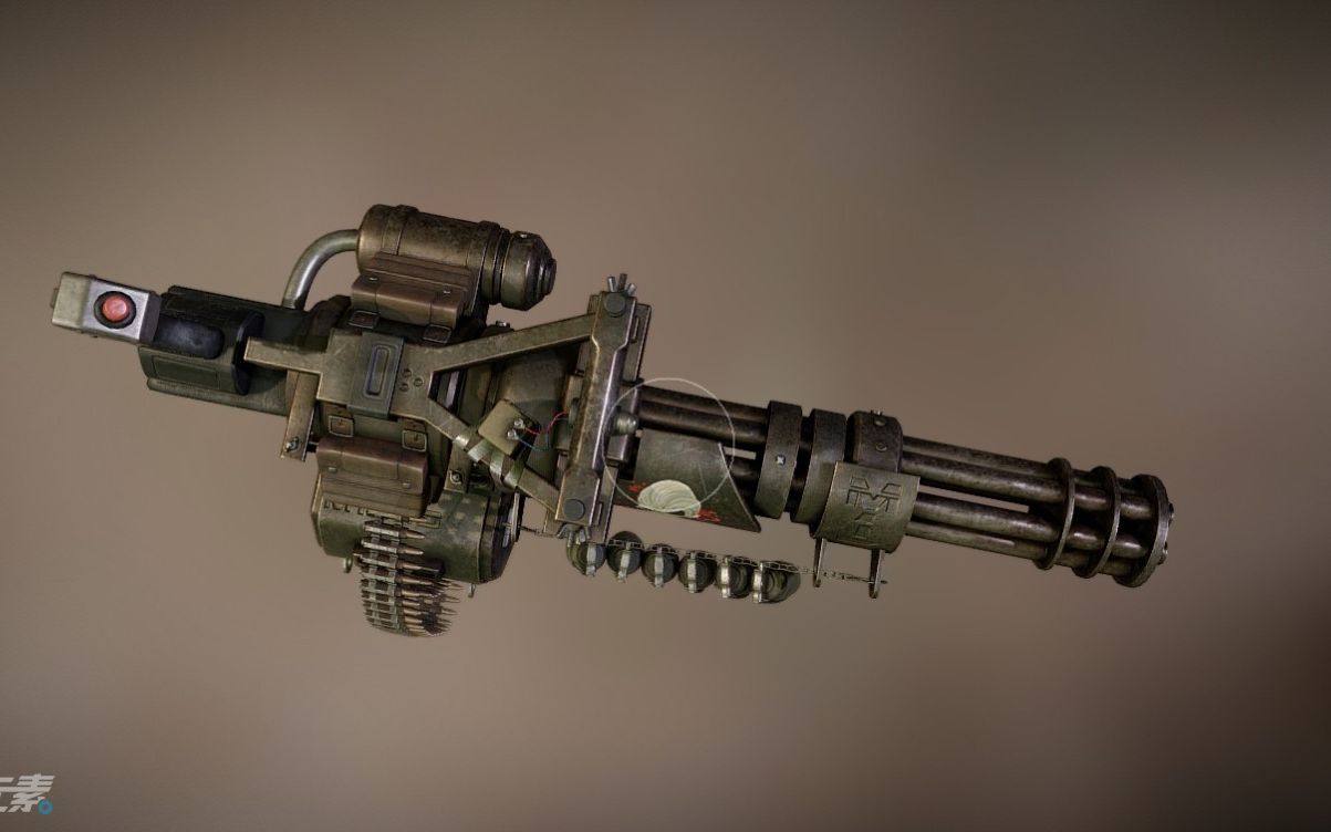 【3dmax建模】次世代加特林模型制作,加特林建模全过程思路讲解