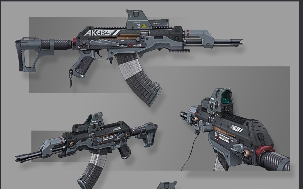3dmax枪械建模科幻类型枪械突击步枪建模次世代枪械武器模型制作