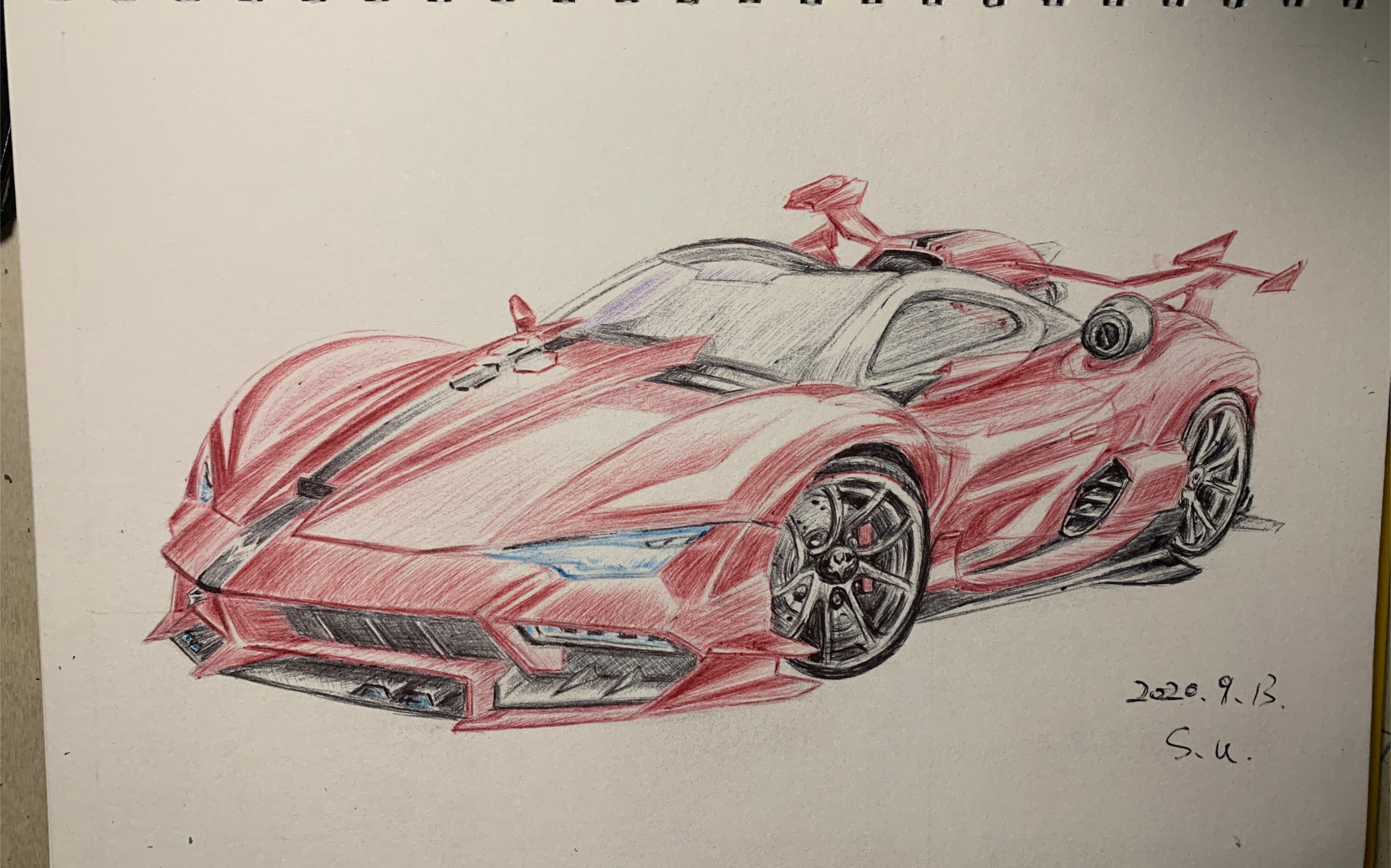 qq飞车手游 三年之期已到 远古新a车它来了 赤魂幽灵【圆珠笔手绘】