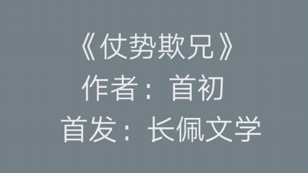 【原耽推文】《仗势欺兄》by首初| 感冒药与章鱼烧哔哩哔哩bilibili