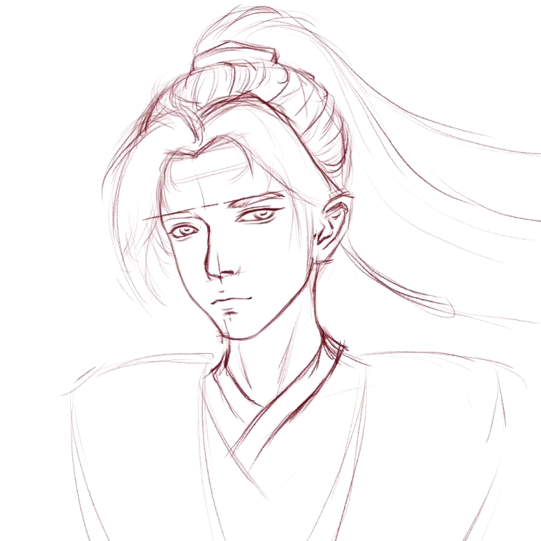 活动  萧策安头像绘画过程