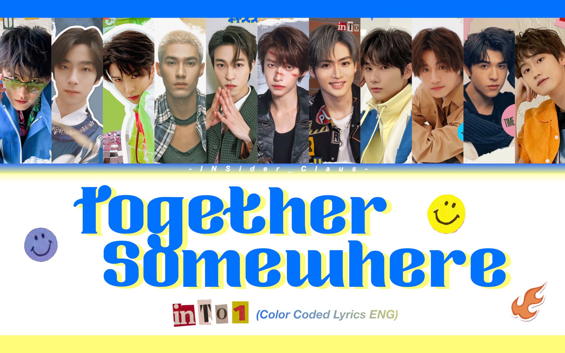 [图][歌词视频]INTO1 - 'Together Somewhere (一杯火焰 英文ver)' （Color Coded Lyrics ENG)