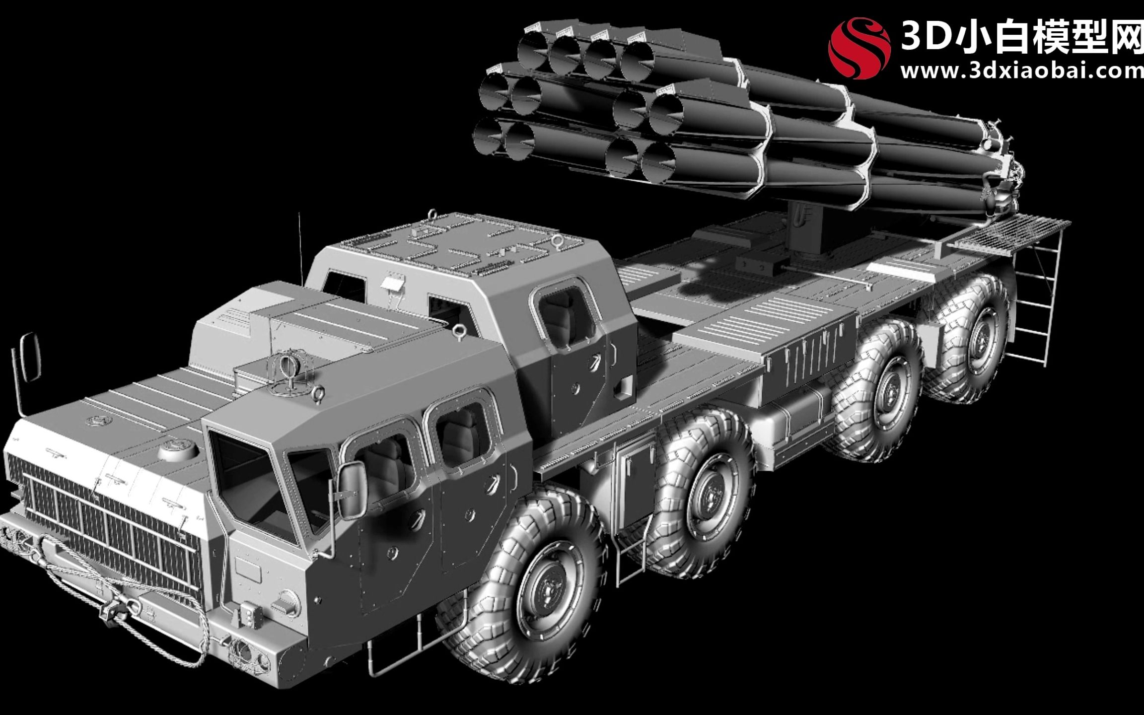 苏联bm-30龙卷风式火箭炮3d模型