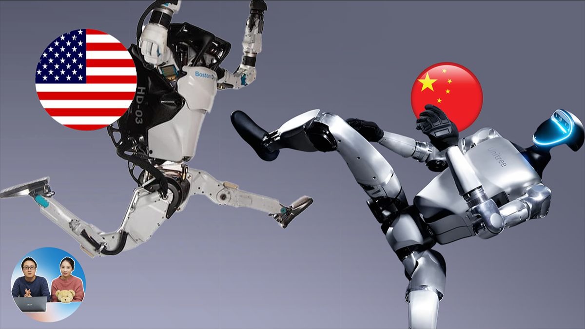 宇树科技PK波士顿动力，人形机器人首秀侧空翻，中美隔空较量！谁更胜一筹？ | 零度解说