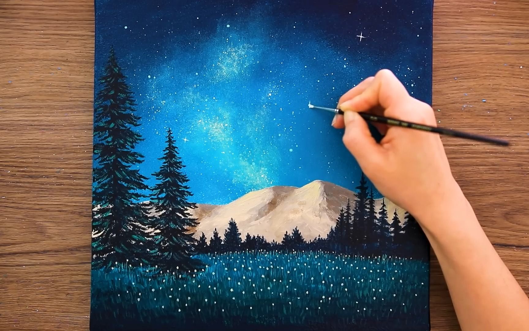 美丽的银河78丙烯画