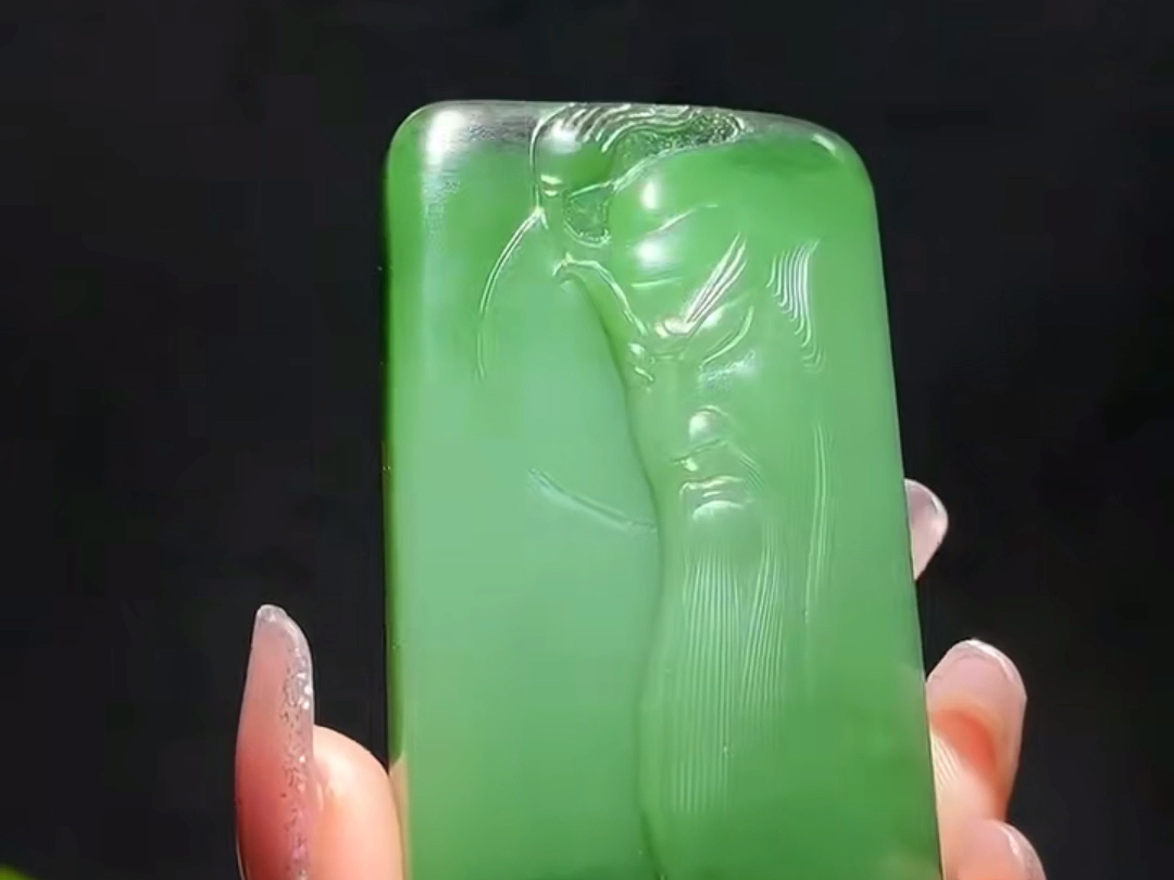 和田玉碧玉关二爷挂件,高货鉴赏