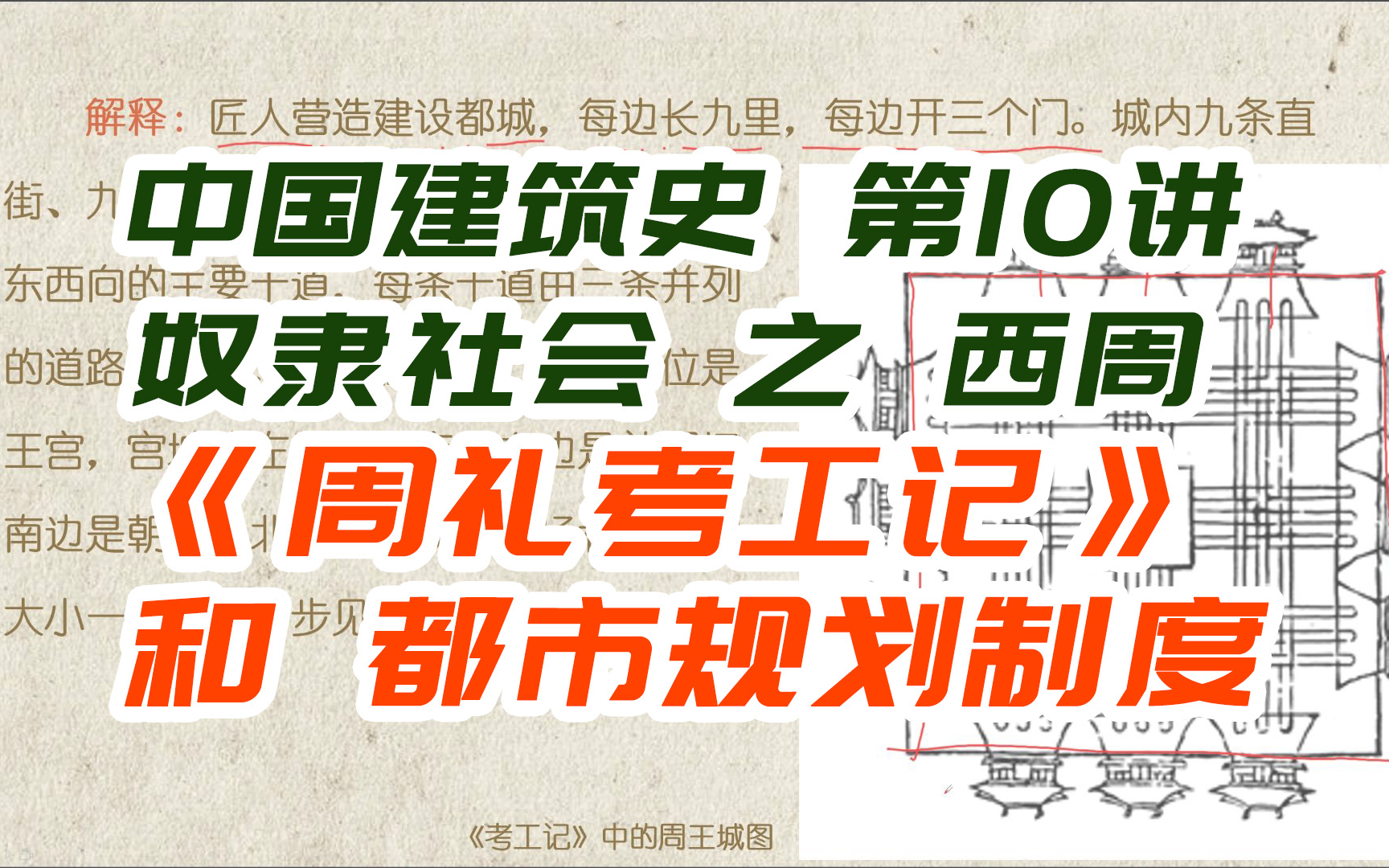 [图]《周礼考工记》和西周都市规划制度——西周时期的城市建设【中国建筑史第10讲】