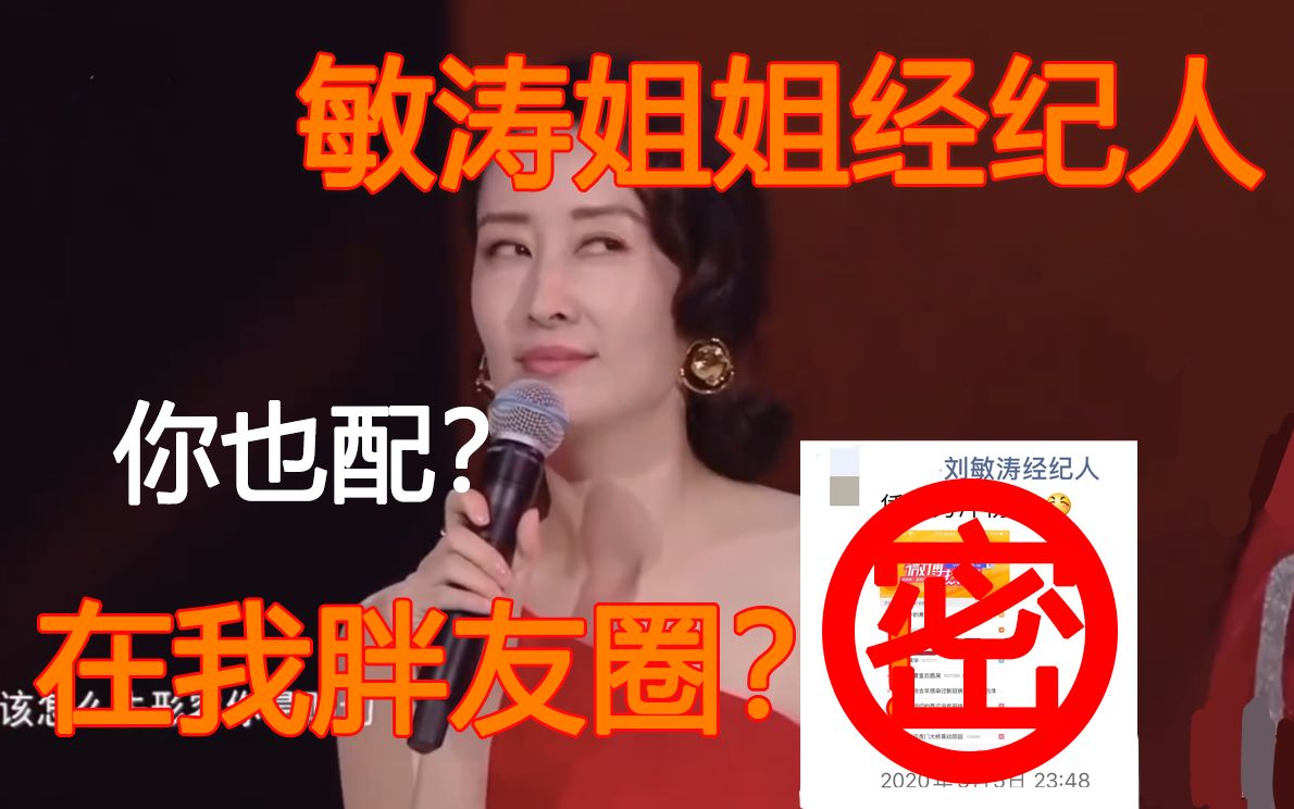 敏涛姐姐经纪人在我朋友圈?为何能出圈?她的经纪人又在朋友圈发了啥?哔哩哔哩bilibili