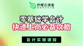 【柠檬云课堂】会计实操课程-零基础学会计，快速上岗必备攻略