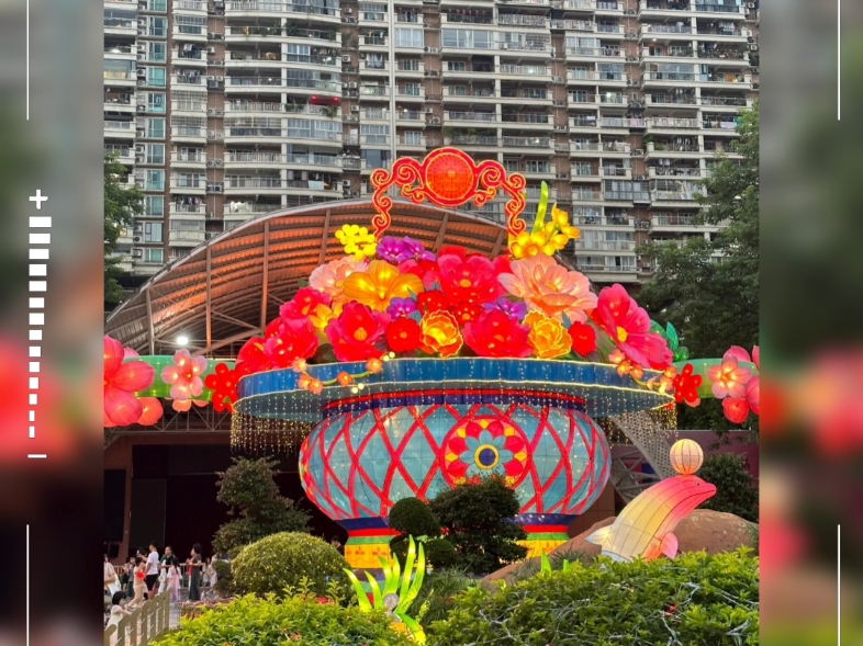 花篮花灯,花坛立体花灯