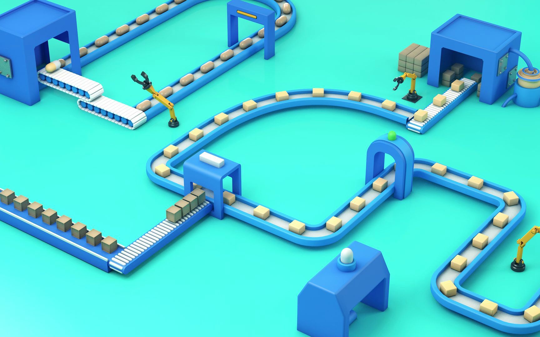 【c4d】-趣味流水线