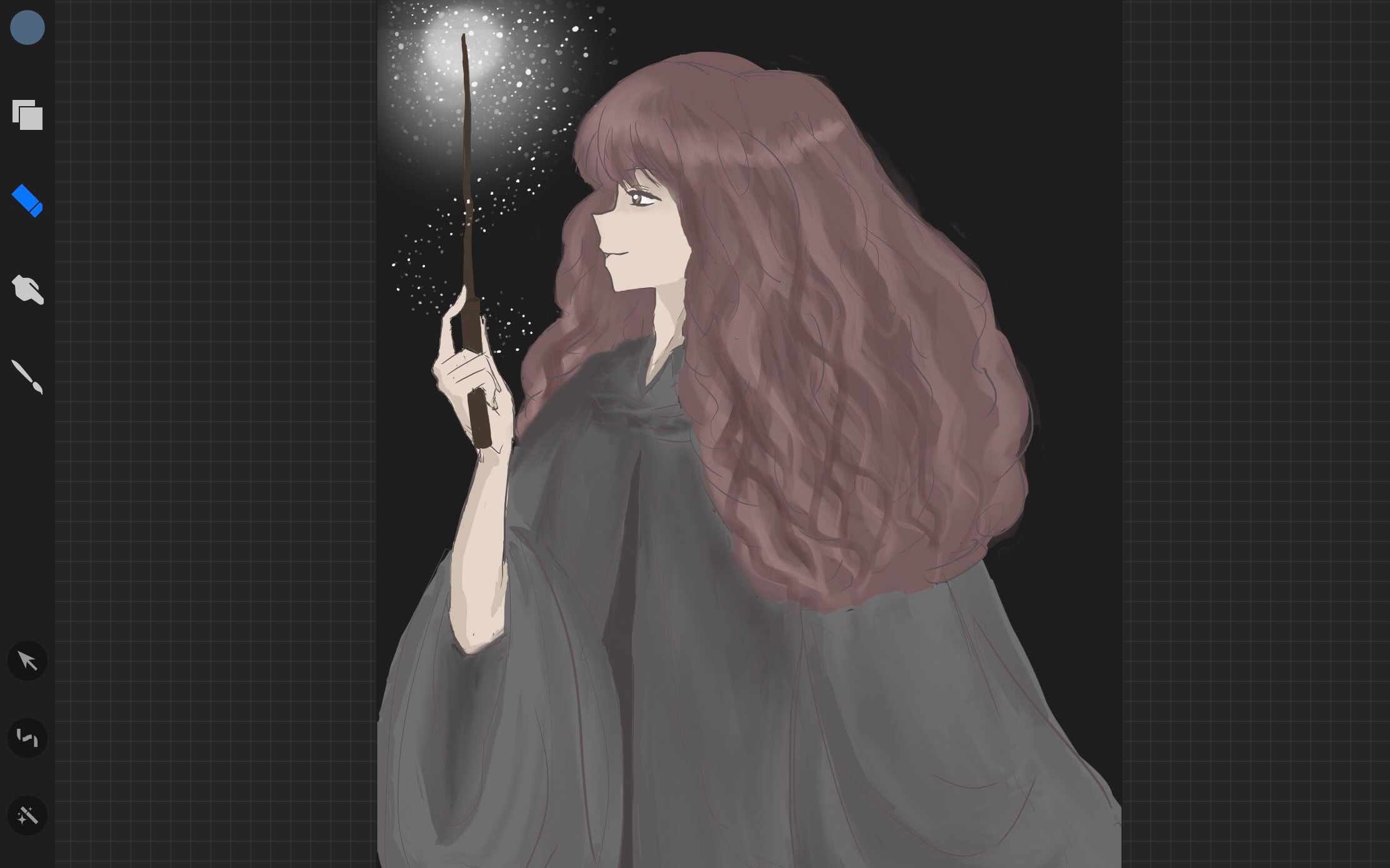 【绘画过程/练习】19年后(漫画赫敏)【apple pencil/ipad pro】_哔哩