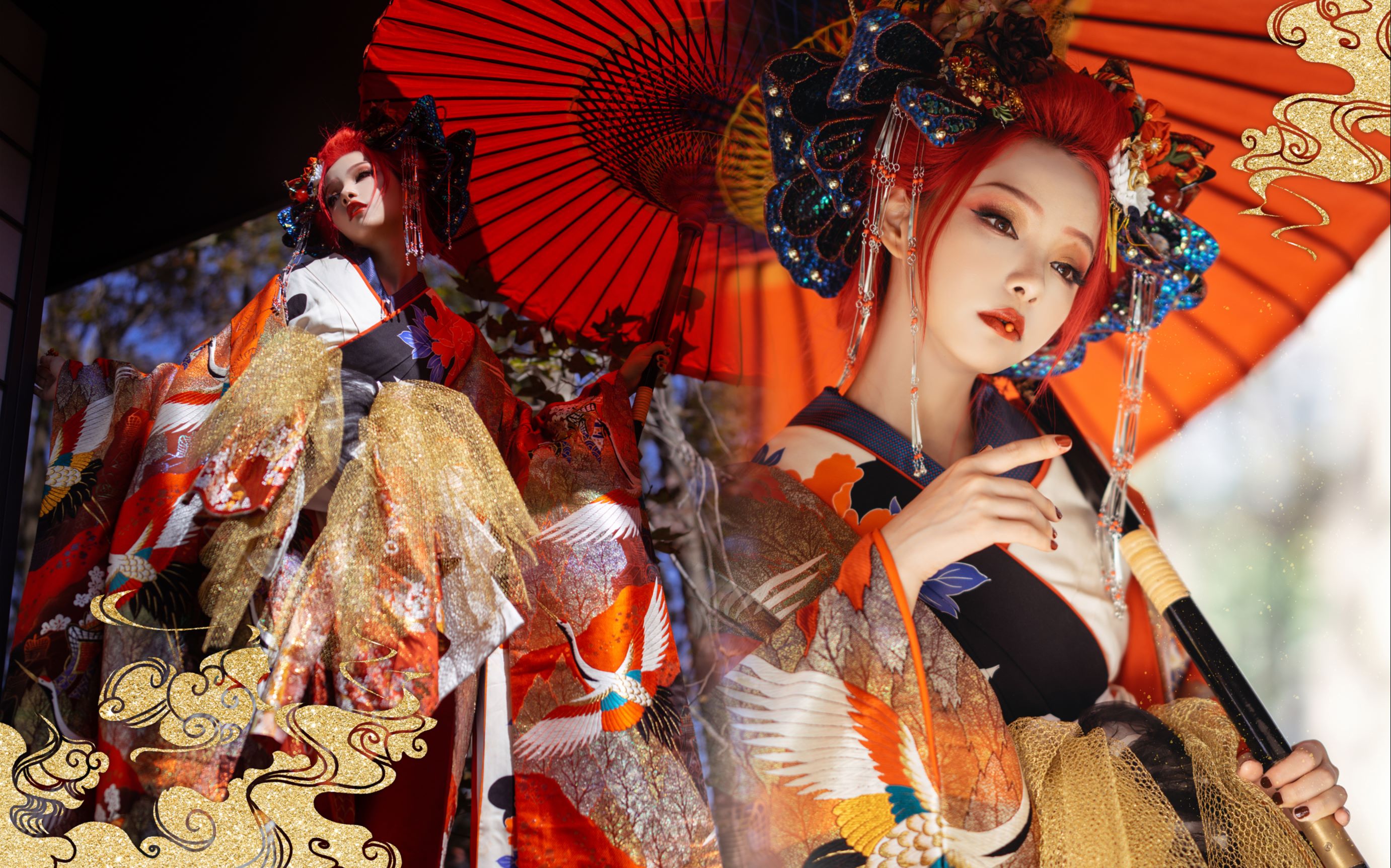 日本花魁服饰素材图片