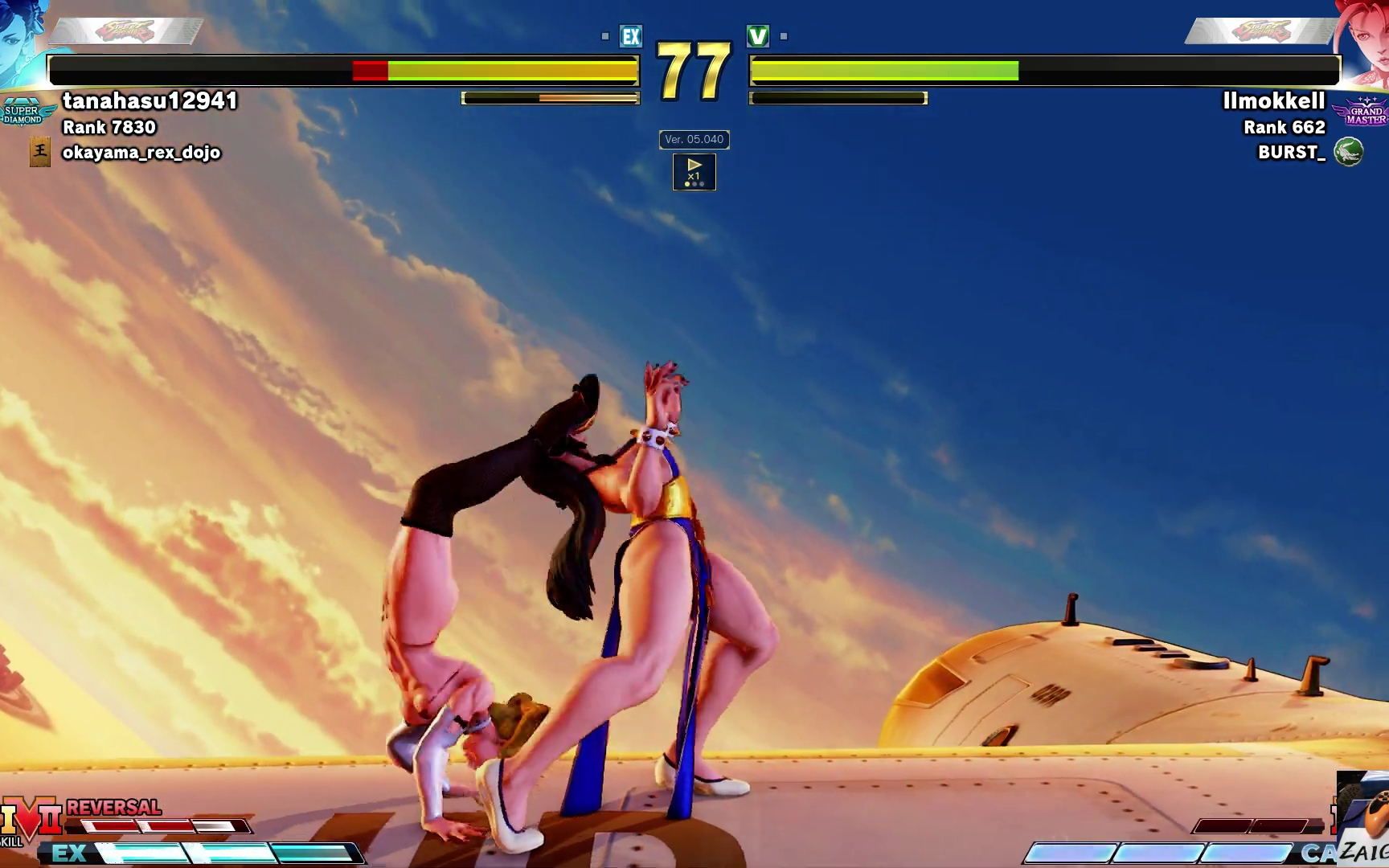 【街霸5】moke (嘉米) vs tanahasu12941 (春丽) & peko13132 (毒药)