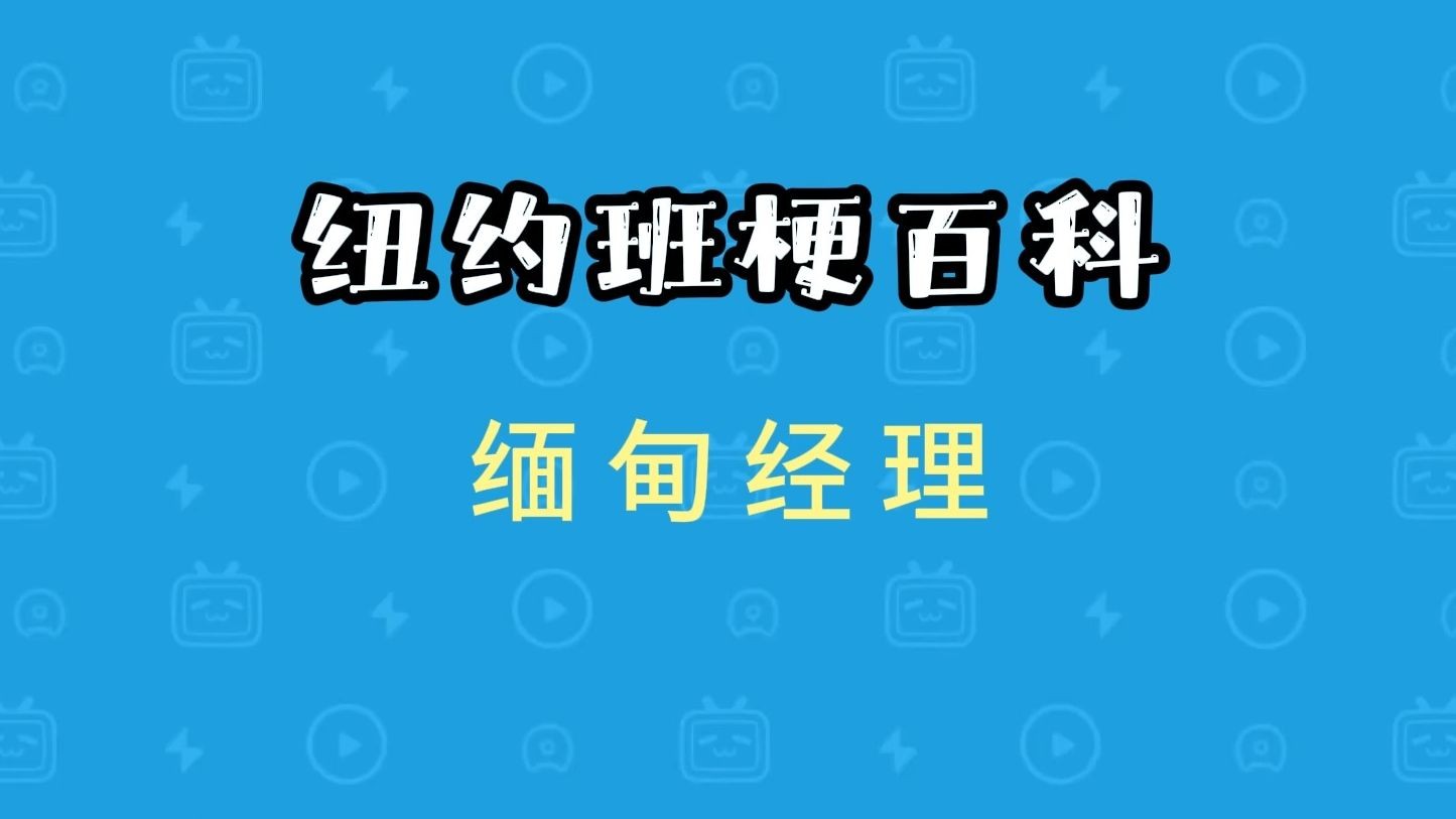 【纽约班梗百科】缅甸经理是什么意思?哔哩哔哩bilibili游戏杂谈