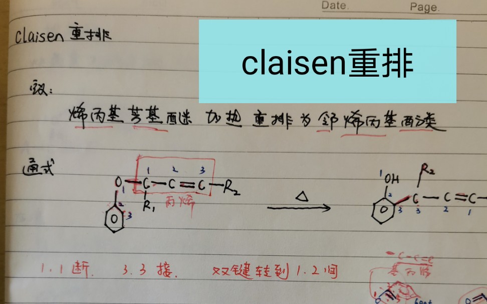 [图]有机化学考研重要人名反应机理讲解claisen（克莱森）重排（1）