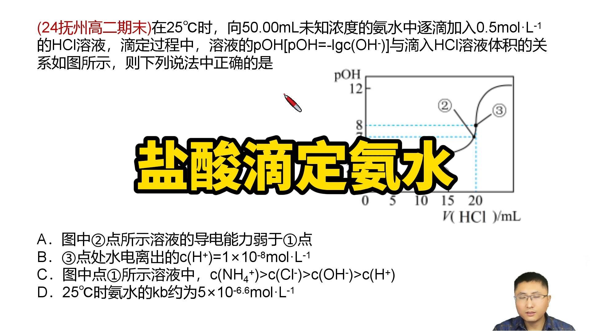 再提几分!像氨水中滴加盐酸图像题,电离与水解高二化学哔哩哔哩bilibili