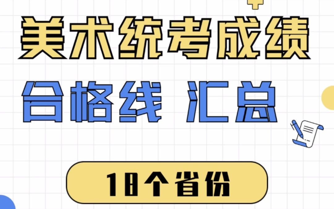 18个省份美术统考成绩合格线汇总哔哩哔哩bilibili