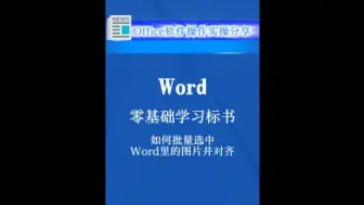 Tải video: 零基础学习标书编制，如何批量选中Word中的图片并对齐。