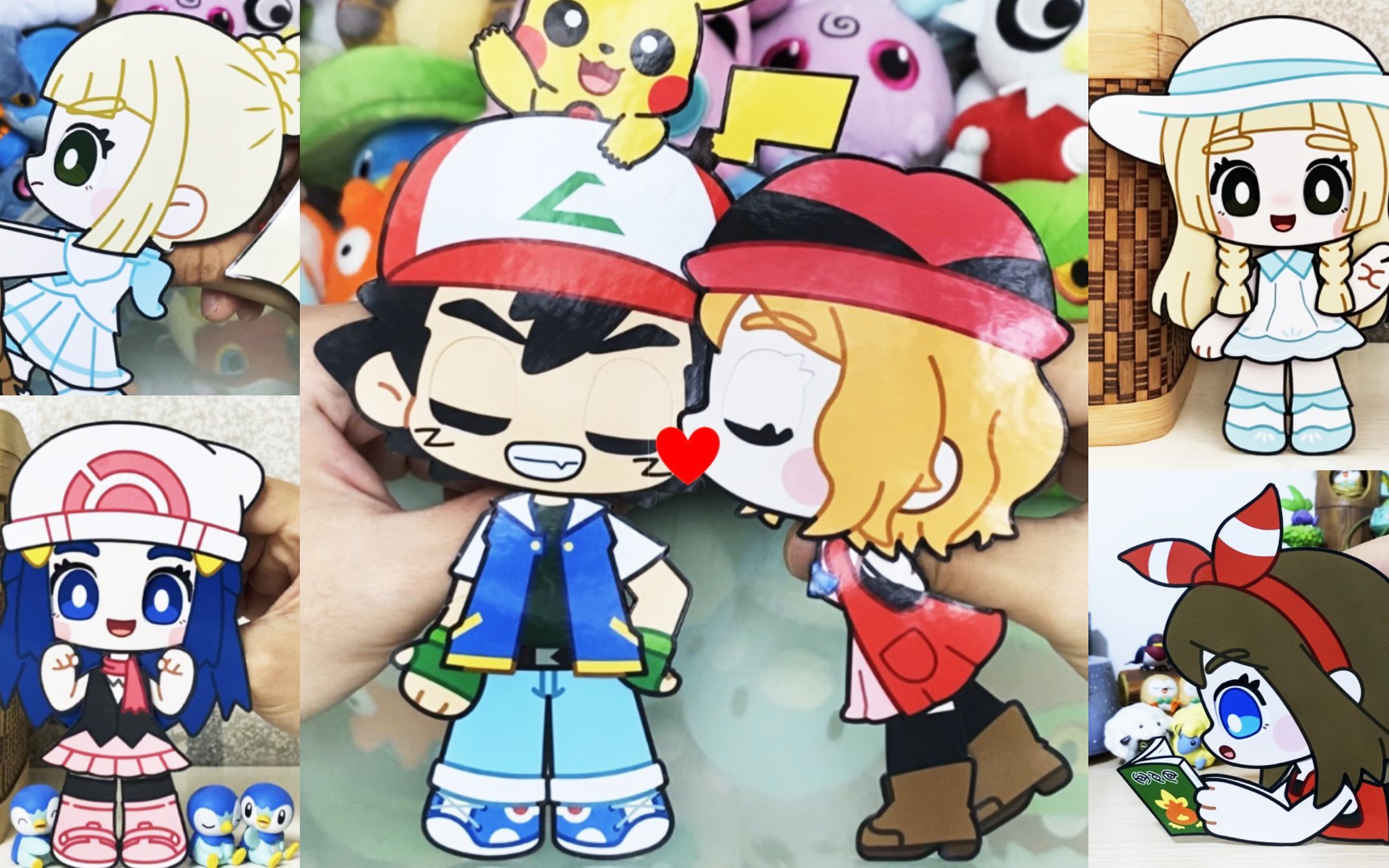 【宝可梦纸偶】小智小光小遥莎莉娜莉莉艾,集合啦!