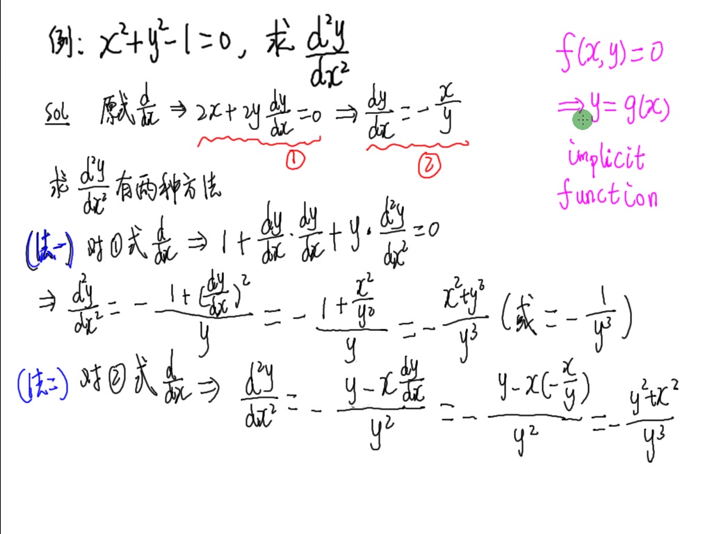 2.4隐函数求导法难点 隐函数求二阶导哔哩哔哩bilibili