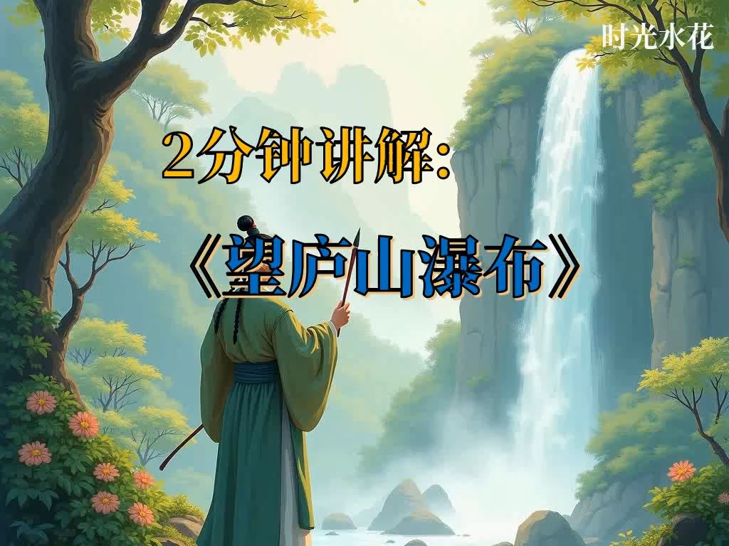 古诗《望庐山瀑布》: 瀑布奇观:李白带你游庐山!哔哩哔哩bilibili