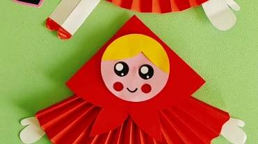 童话里的小红帽来喽简单又可爱哦六一儿童节艺术一夏幼儿园手工