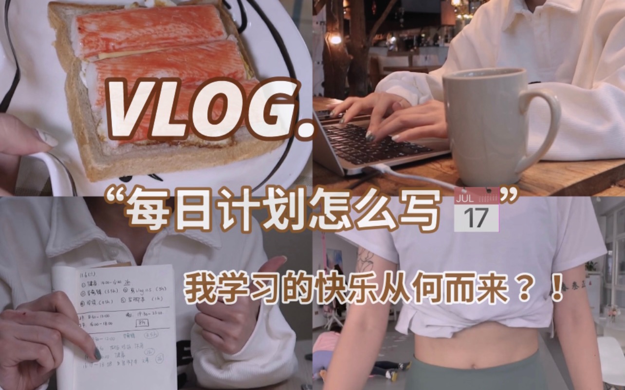 vlog 和我过一天|每日计划怎么写?|“我学习的快乐从何而来”|摆脱拖延症 自律高效哔哩哔哩bilibili