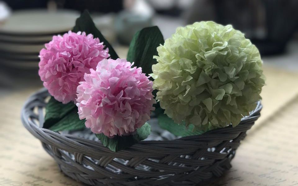 纸艺绣球花教程 diy纸藤 浮染纸