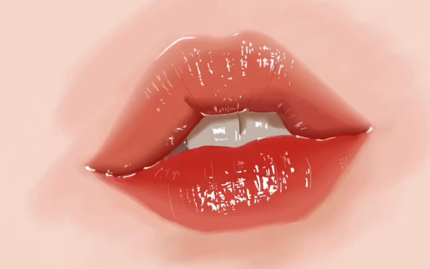 存一个临摹的厚涂嘴唇