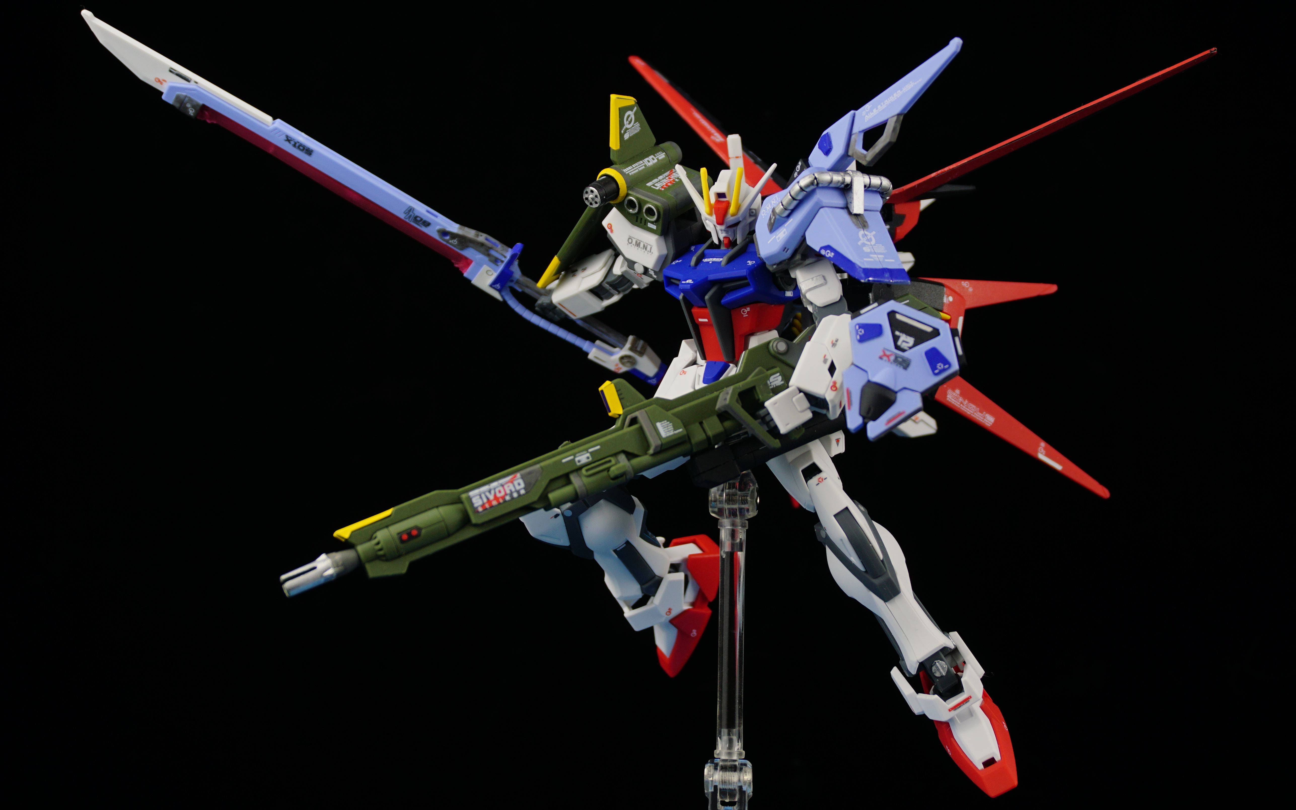 模玩贫测 模玩小改 自制 万代hg剑装-炮装-完美强袭 新生版_哔哩哔哩